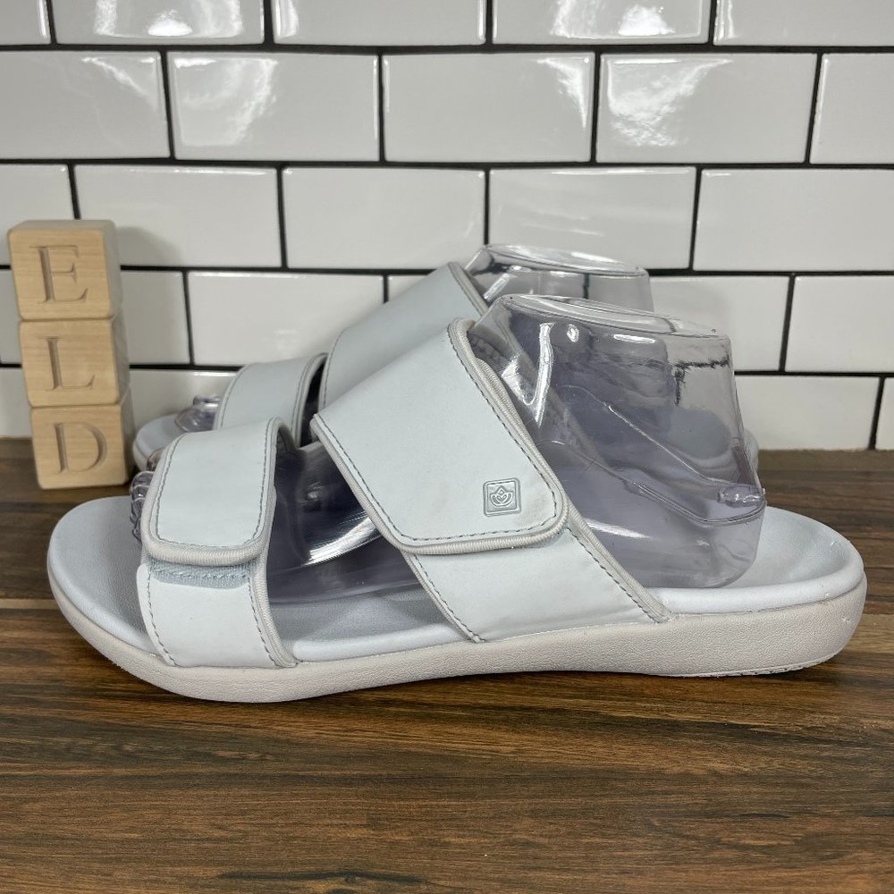 Spenco Kholo Nuevo Women's Size 10 Shoes Gray Wide Orthotic Slide Sandals
